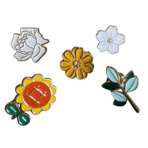 Floral Enamel Pin Set - Multicolor